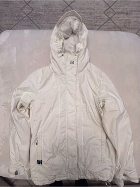 ROXY Cream Hooded Winter Jacket - Lightweight Insulated Coat